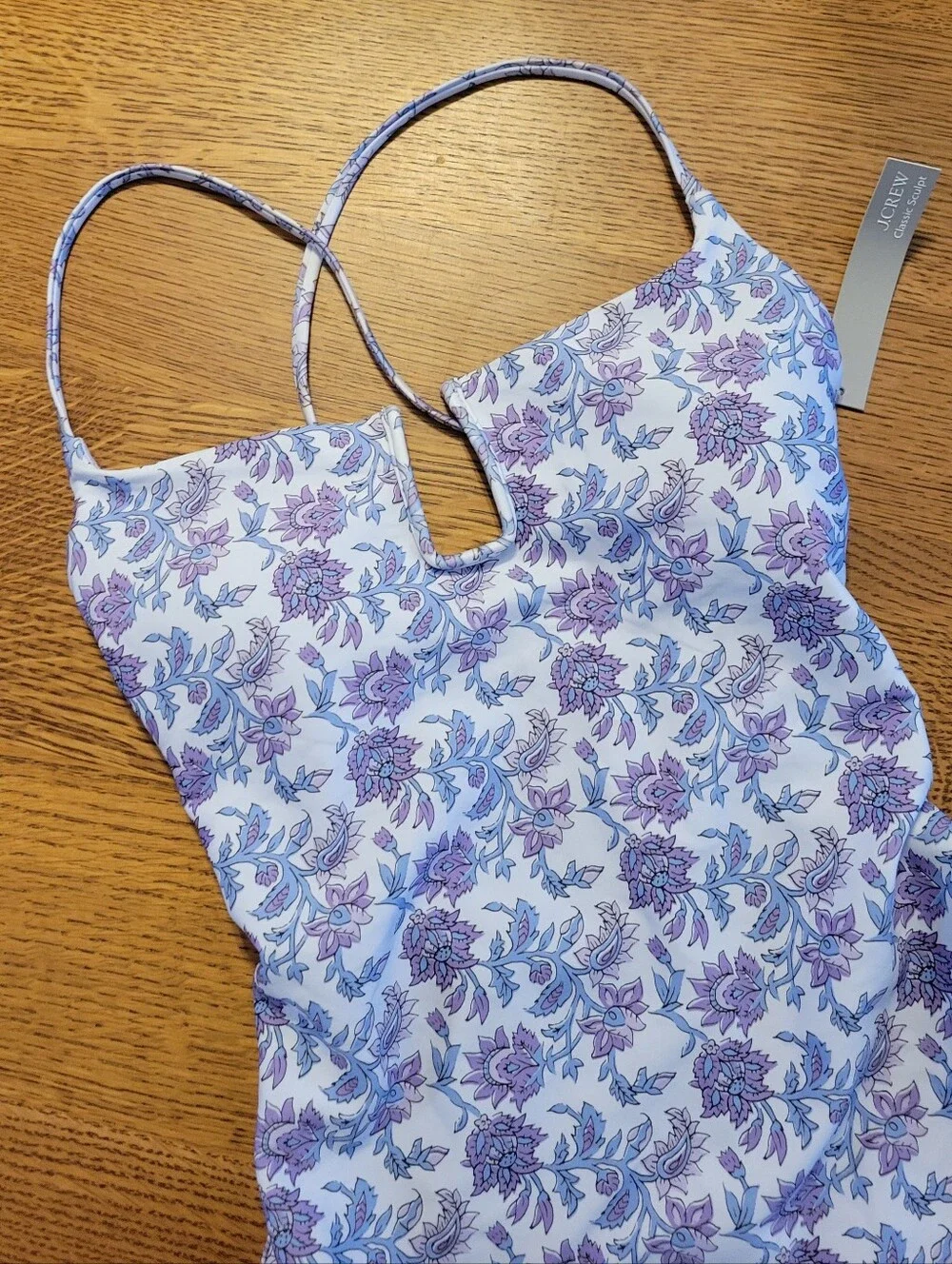 J. Crew Mira One-piece Swimsuit in Classic Sculpt - blue, lavender